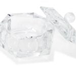 Dappen dish pequeño de cristal con tapa