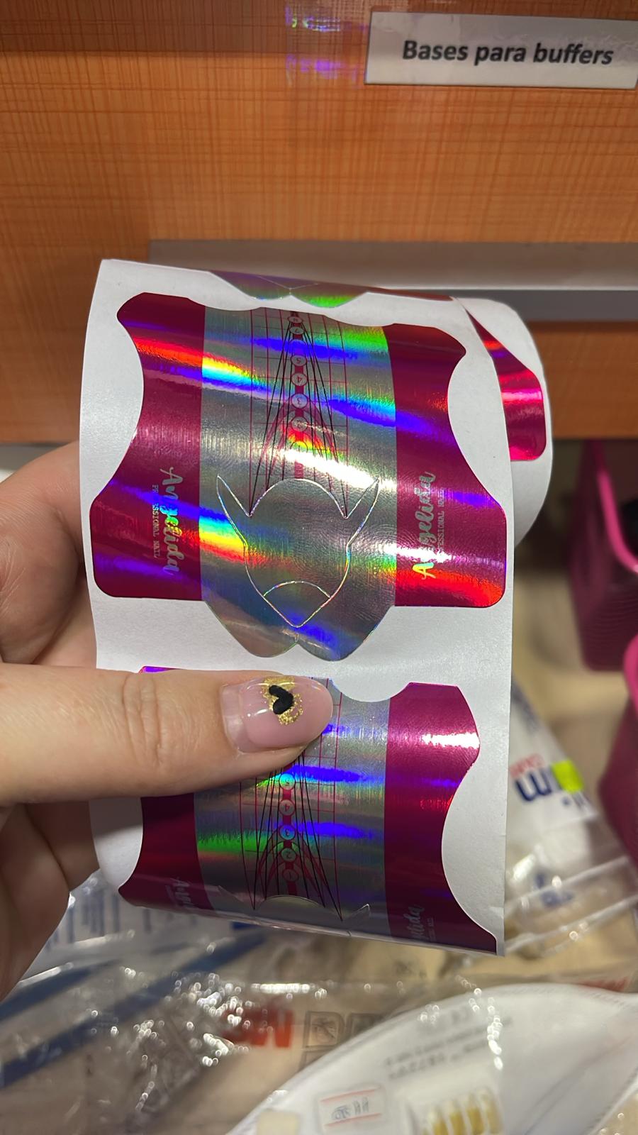 Moldes rojos Moldes para de uñas de Stiletto, acrílico, curvas, uñas de gel UV, extensión de uñas, guía de arte de uñas, forma autoadhesiva - Imagen 1